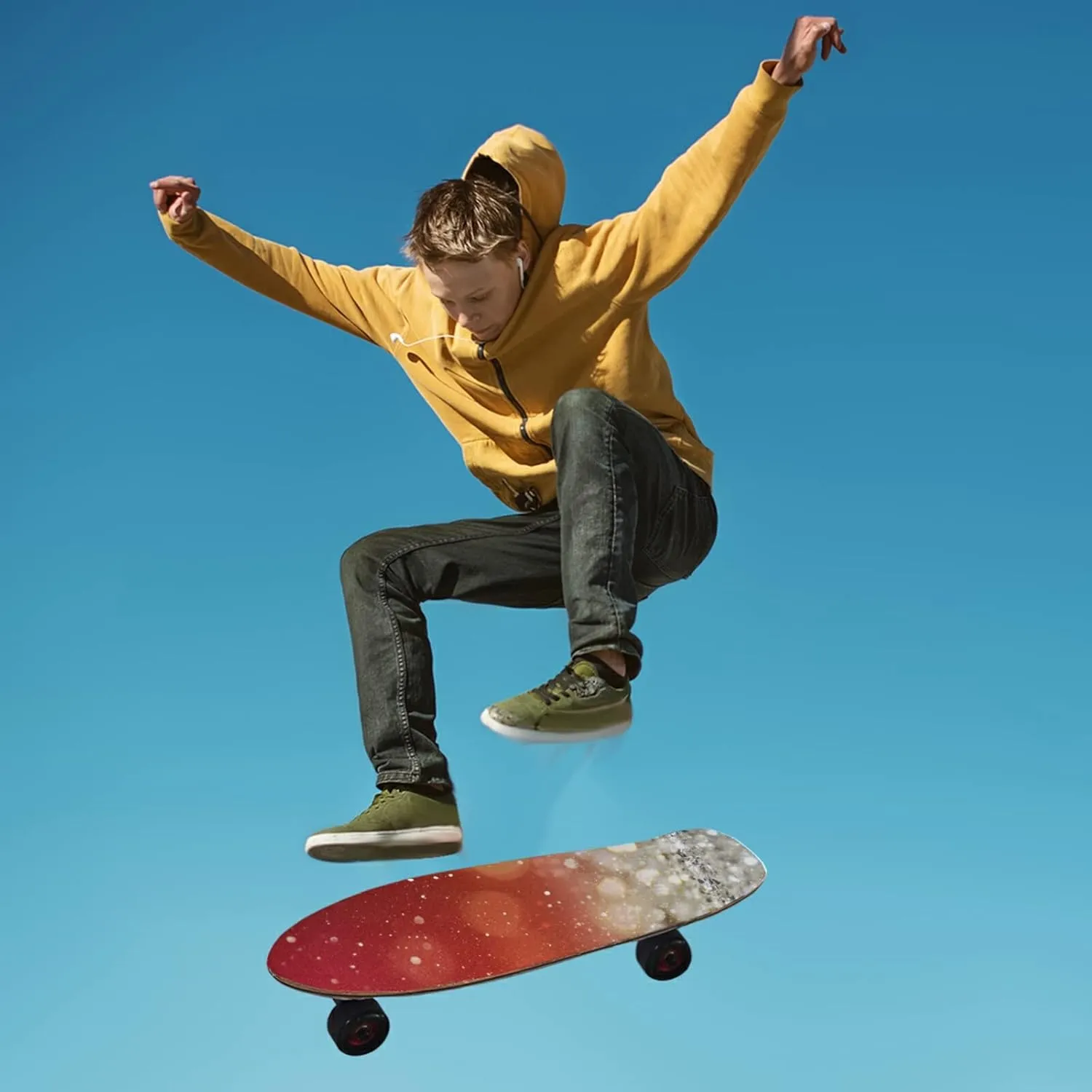 Oyihfvs Skateboard Grip Tape Sticker, Non Slip Sandpaper Sheet Scooter Longboard, Strong Stickiness, Wearable