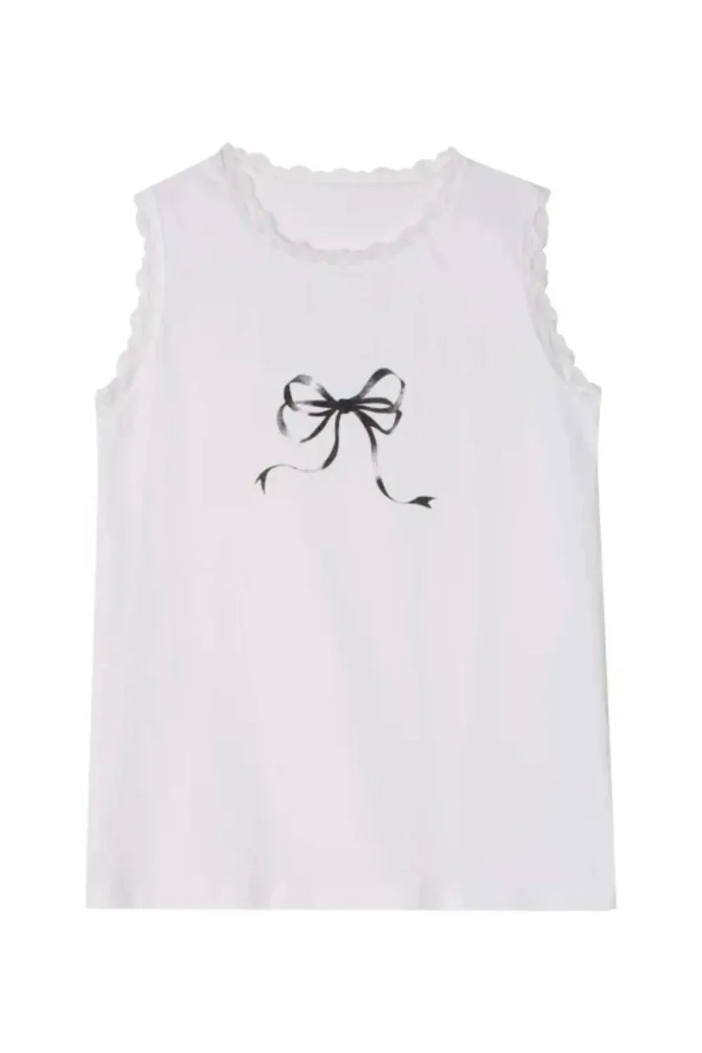 Patchwork Bow Print Tank Top