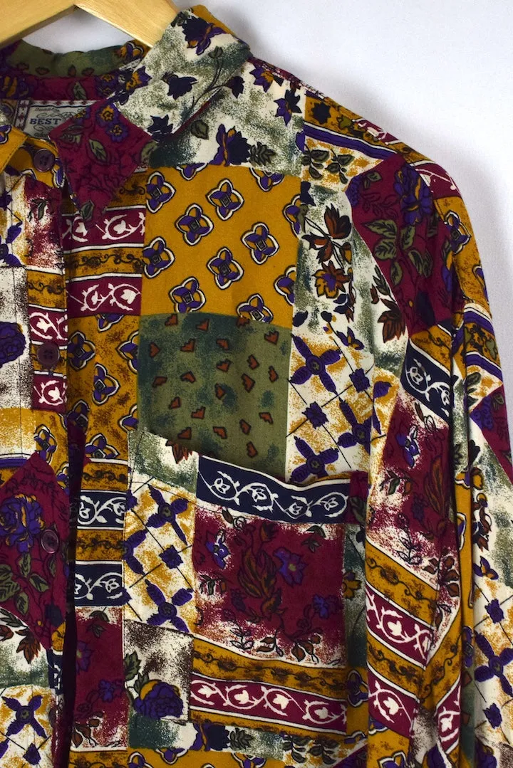 Patchwork Print Blouse