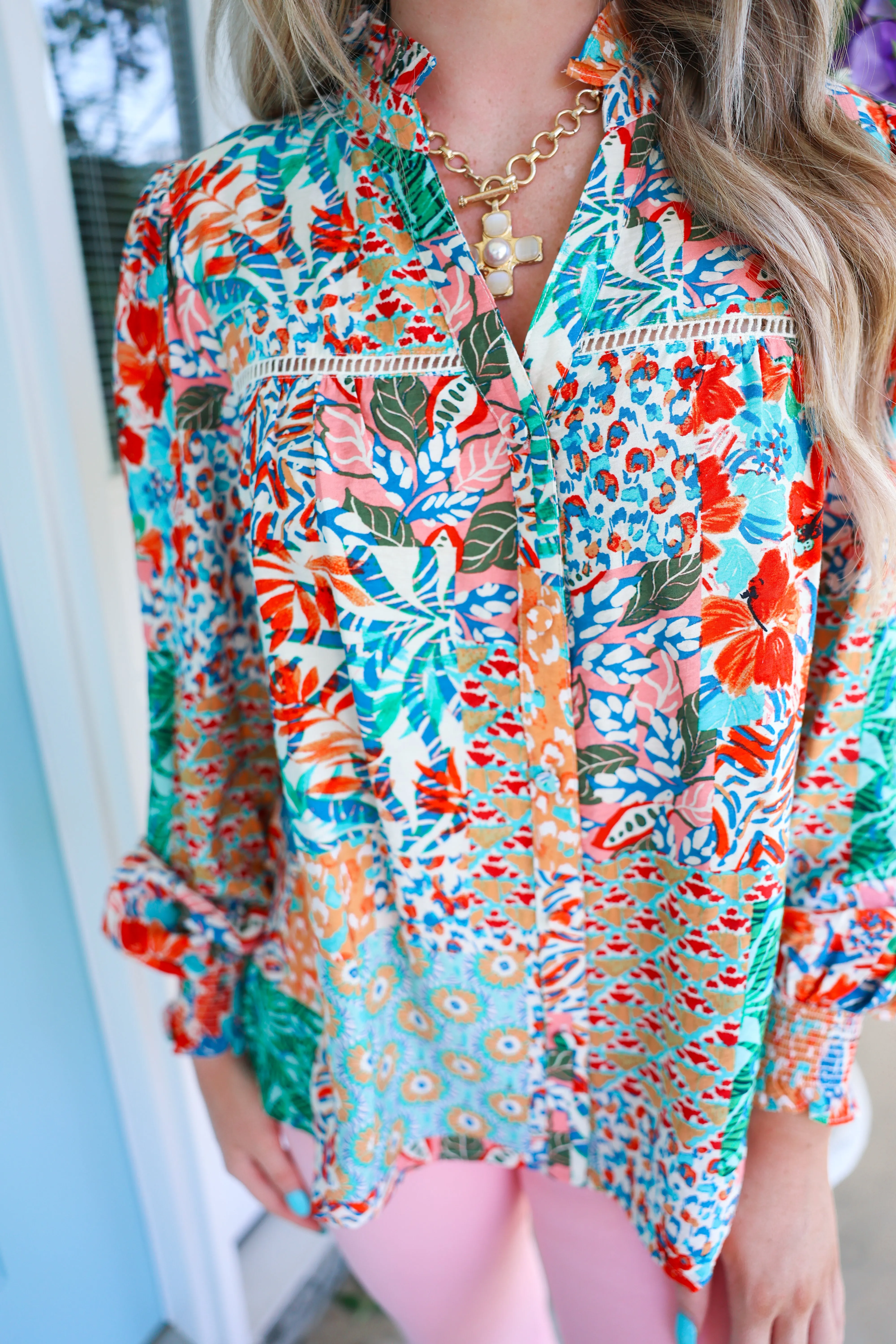 Patchwork Print Blouse