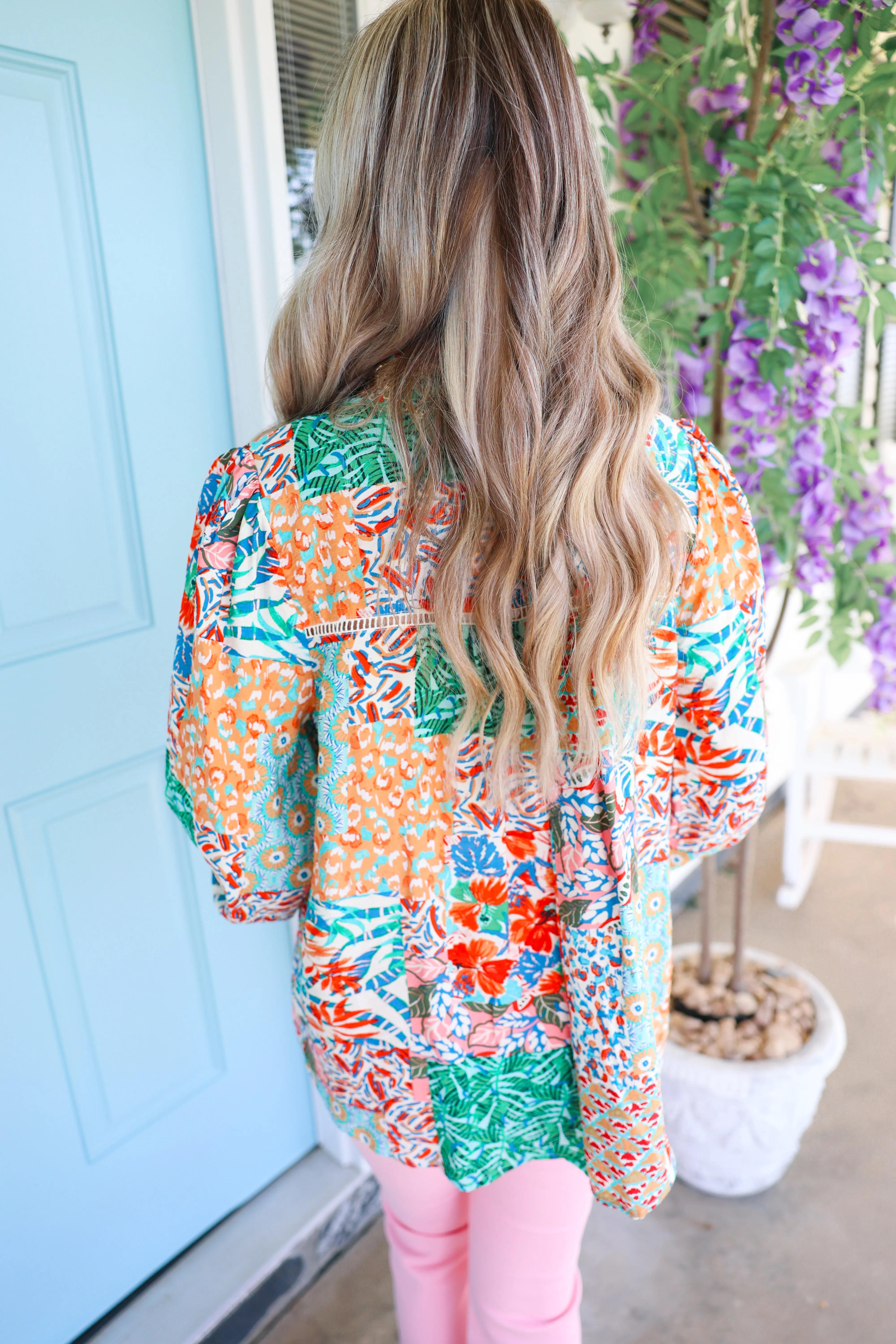 Patchwork Print Blouse