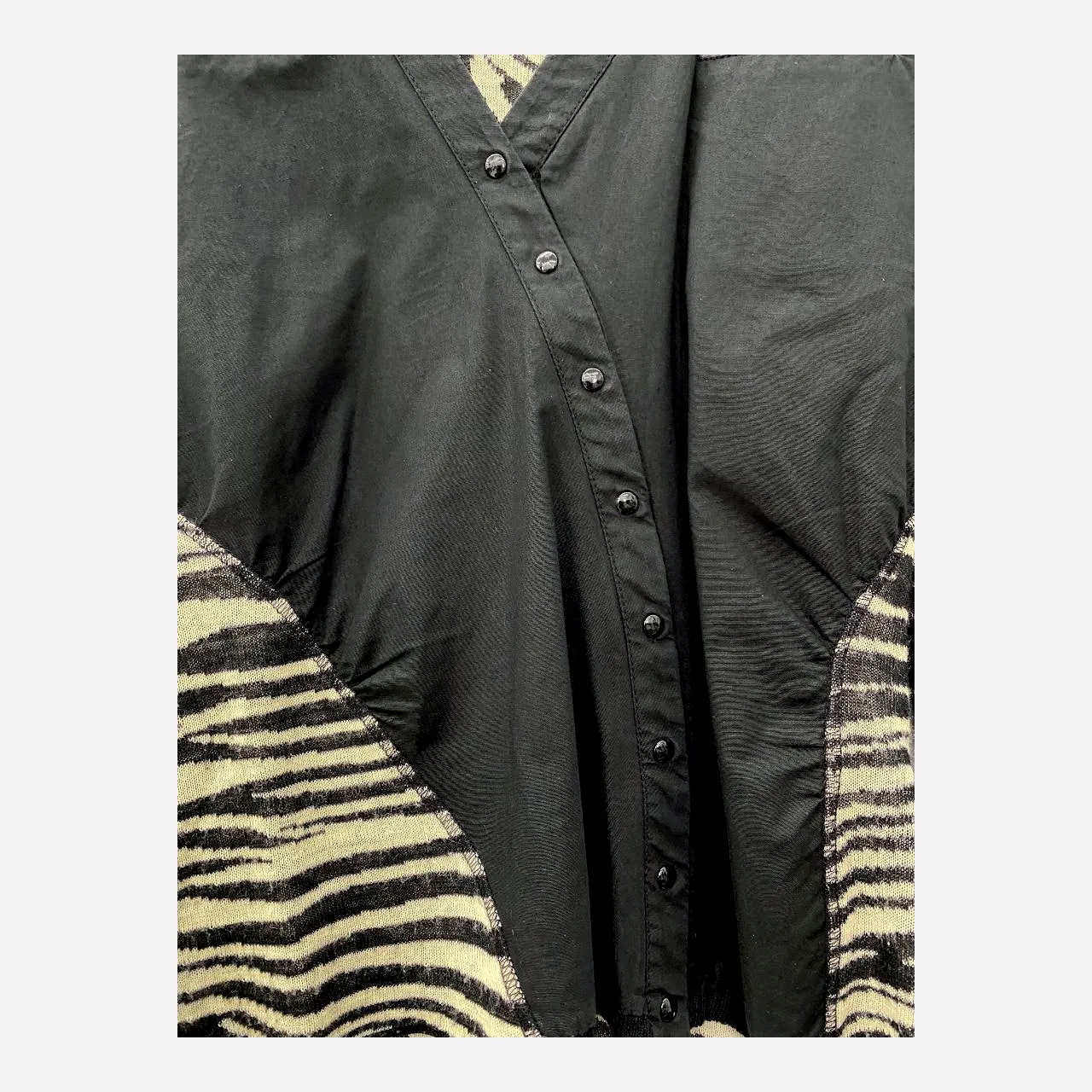 Patchwork zebra polo blouse