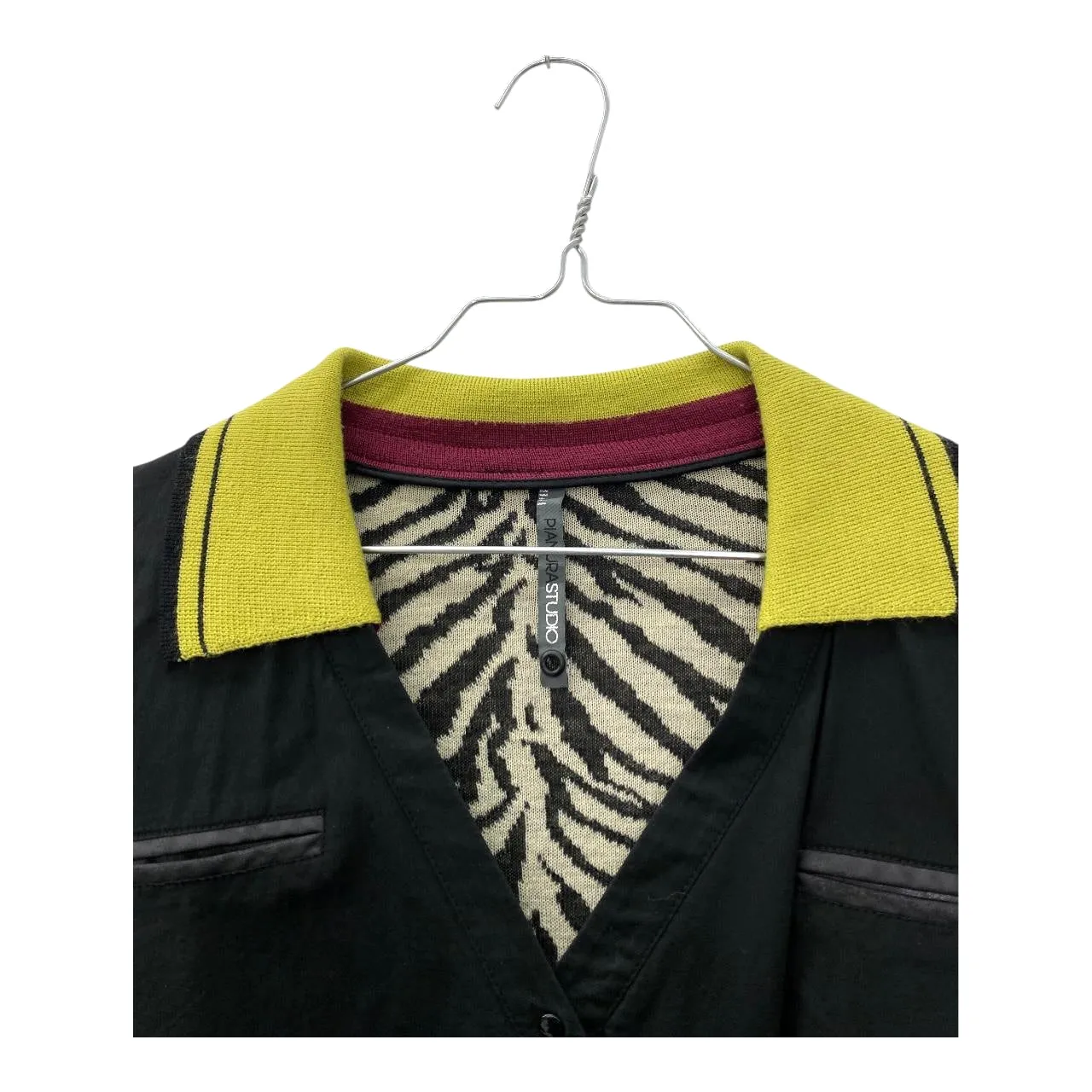 Patchwork zebra polo blouse