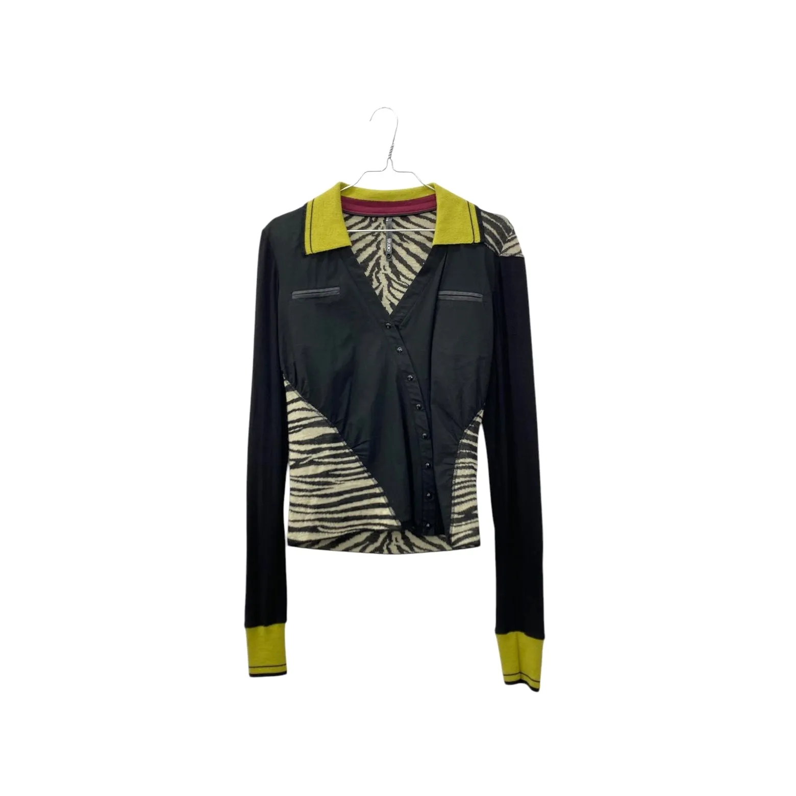Patchwork zebra polo blouse