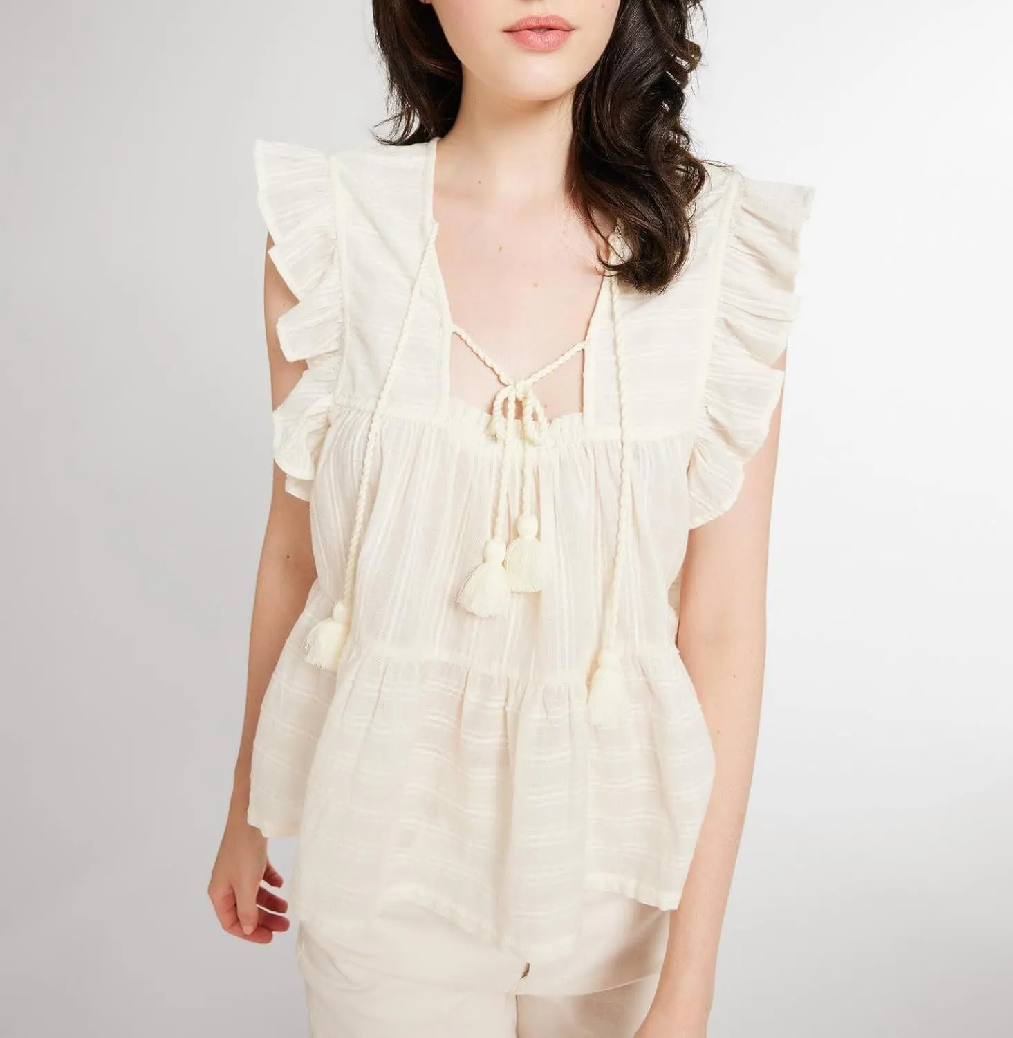 Peplum Top Women Short Sleeve Flutter Fly Sleeve Babydoll Blouse Boho Patchwork Beach Party Going Out Y2k Tank Shirt