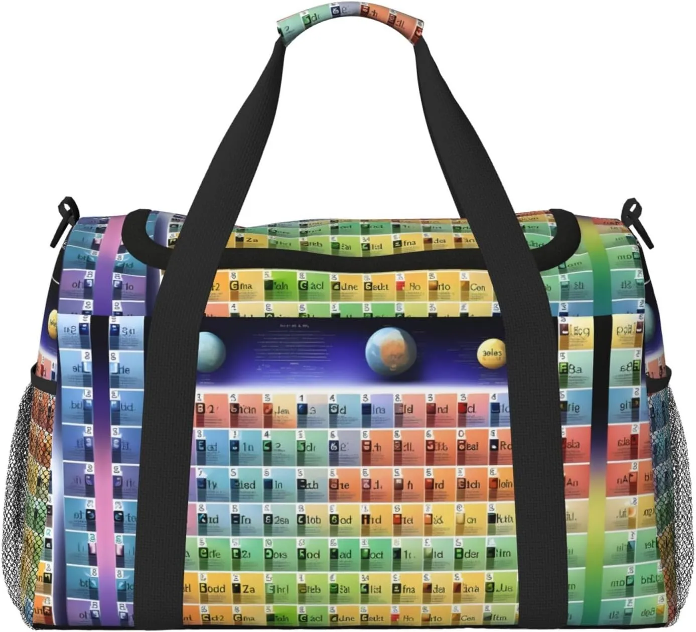 Periodic table of elements print Carry on Bag Underseat forTraveling Personal Item Bag Travel Duffel Bag Gym Bag for Women Men