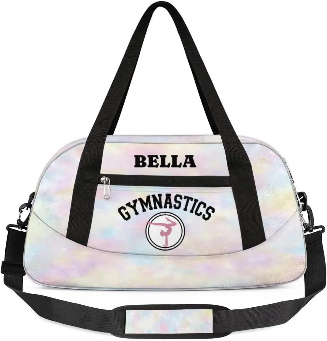 Personalized Dance Bag Gym Bag for Girl, Custom Sport Duffel Bag Weekender Bags Travel Duffel Bag Gymnastics Tie Dye