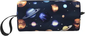 Planets Stars and Milky Way Galaxy print Travel Cosmetic Bag Gifts for Women Portable Make Up Bags for Women Mother Sister