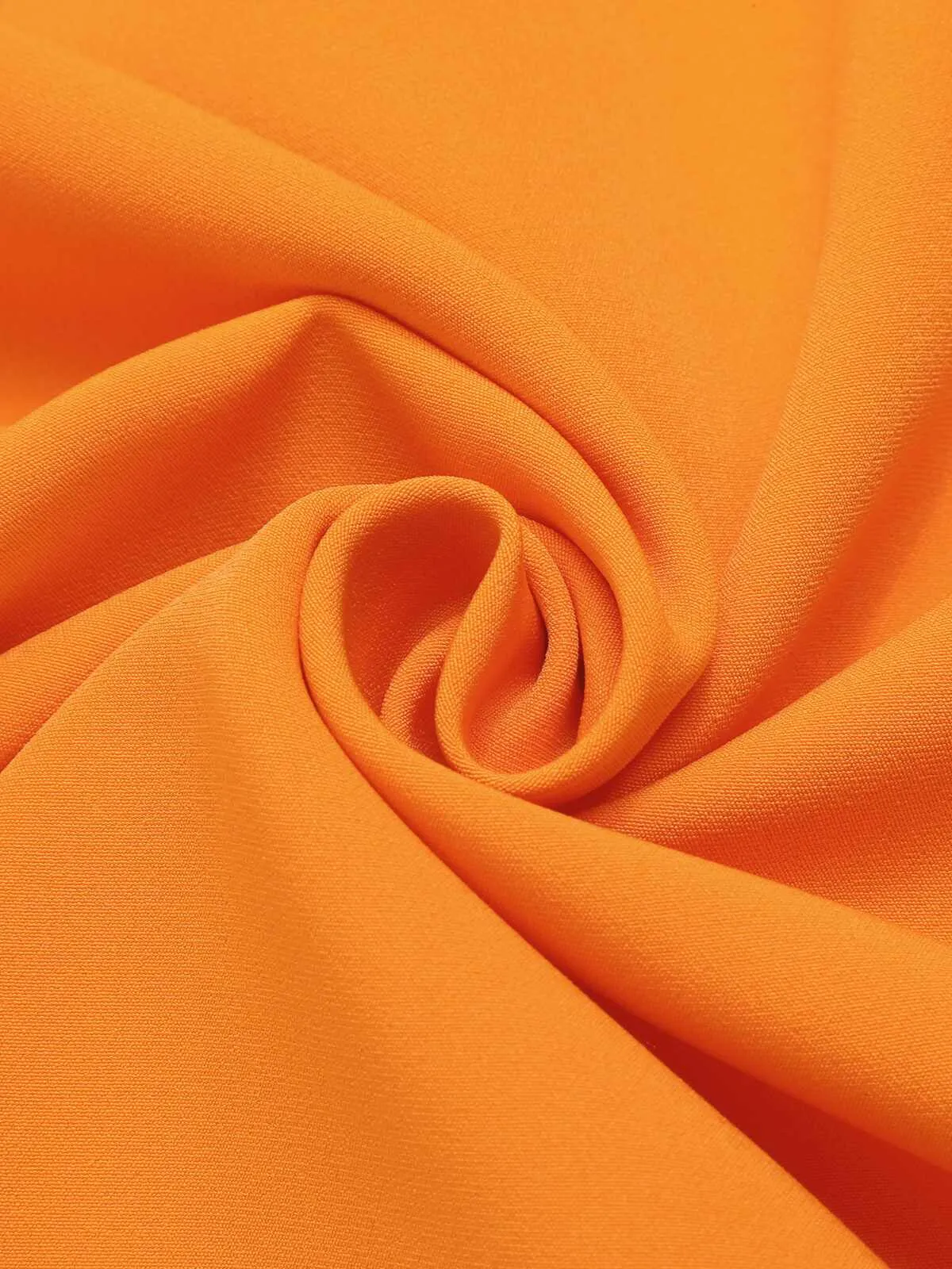 [Plus Size] Orange 1960s Bow Patchwork Sleeveless Dress