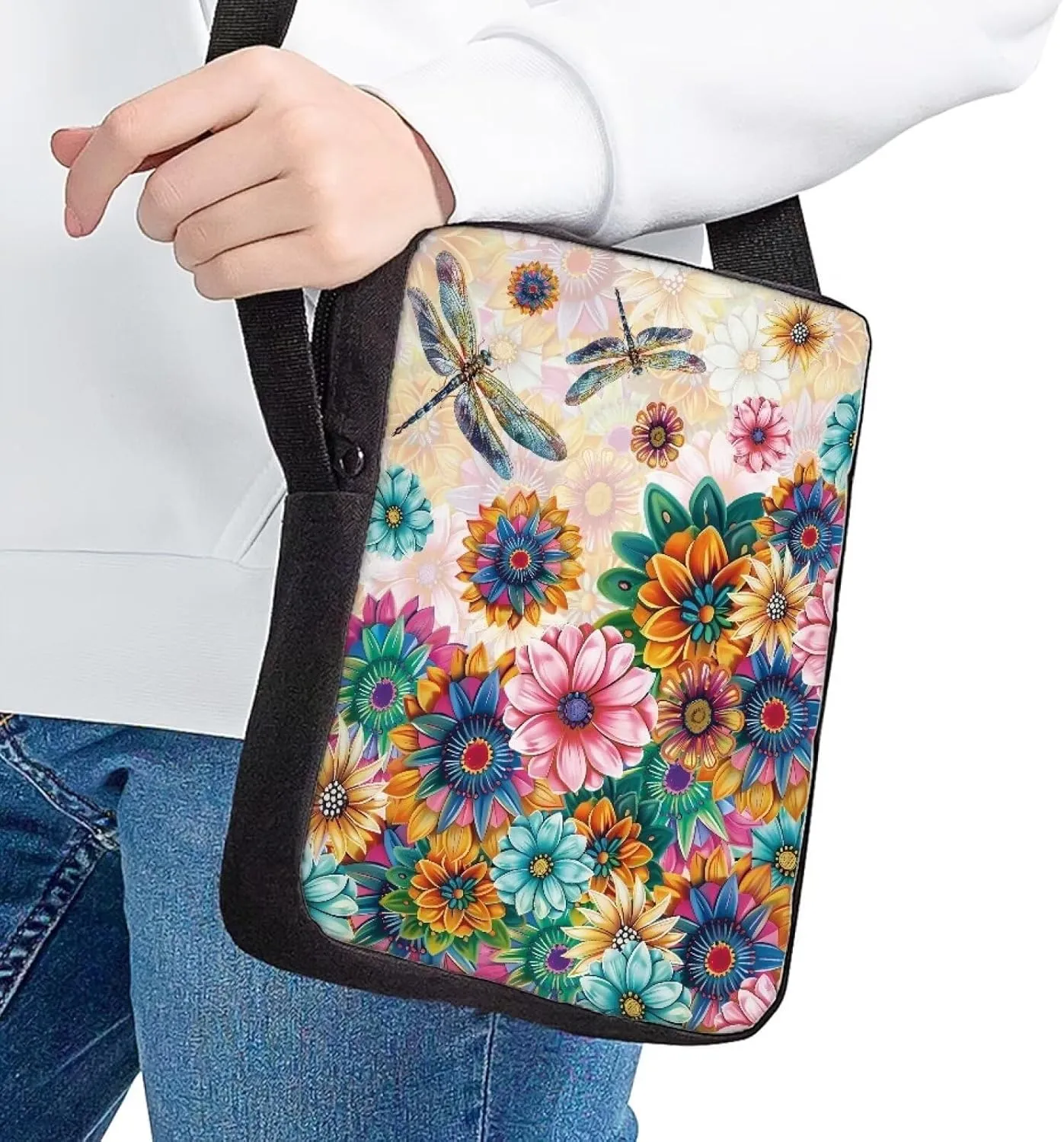 Poceacles Messenger Bag for Women Crossbody Purse Zipper Travel Mini Shoulder Bags with Adjustable Strap
