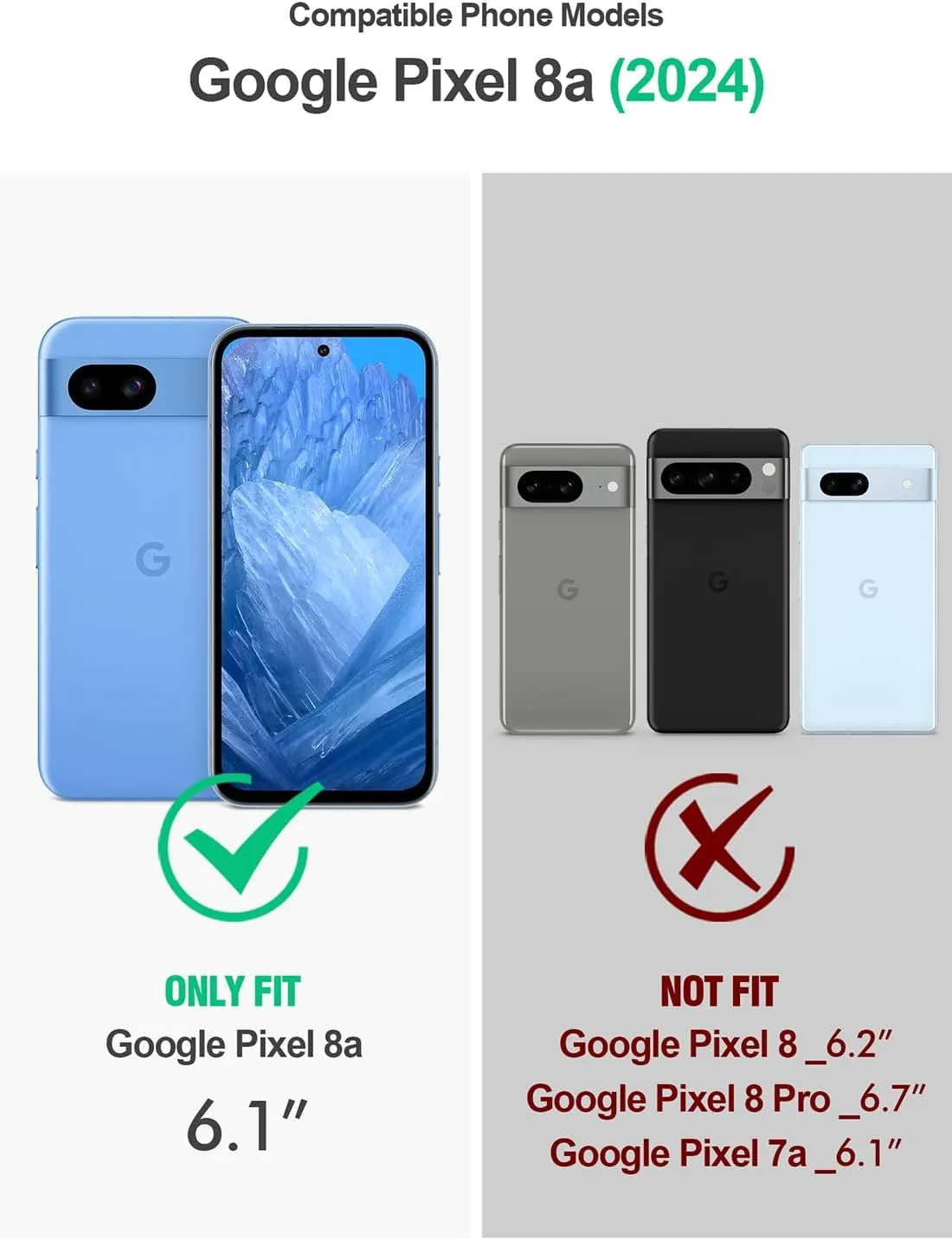 Poetic Neon Case for Pixel 8A 5G 6.1", Dual Layer Rugged Slim Shockproof Protective Cover, Black