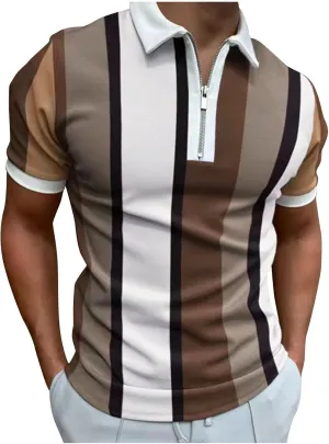 Polo Button Down Shirts for Men，Striped Polo Shirts for Men Big and Tall，Work Polo Shirts for Men，Mens Pink Shirt