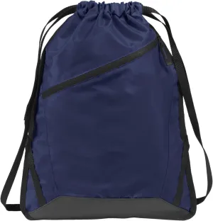 Port Authority Zip-It Cinch Pack. BG616, True Navy/ Black, OSFA