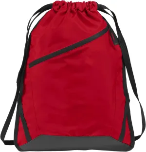 Port Authority Zip-It Cinch Pack. BG616, True Red/ Black, OSFA