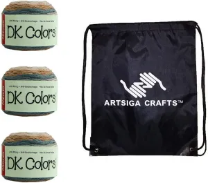 Premier Yarns DK Colors Strata 1071-18 (3-Skeins - Same Dye Lot) DK Light Worsted #3 Anti-Pilling Acrylic Yarn for Crocheting and Knitting with Project Bag