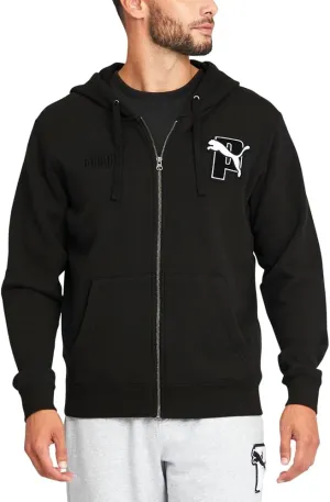 PUMA Mens Logo Hoodie Athletic Outerwear Casual Comfort Technology - Black - Size S