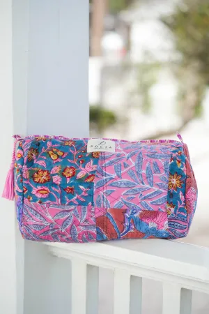 Purple Jungle Patchwork Cosmetic Bag
