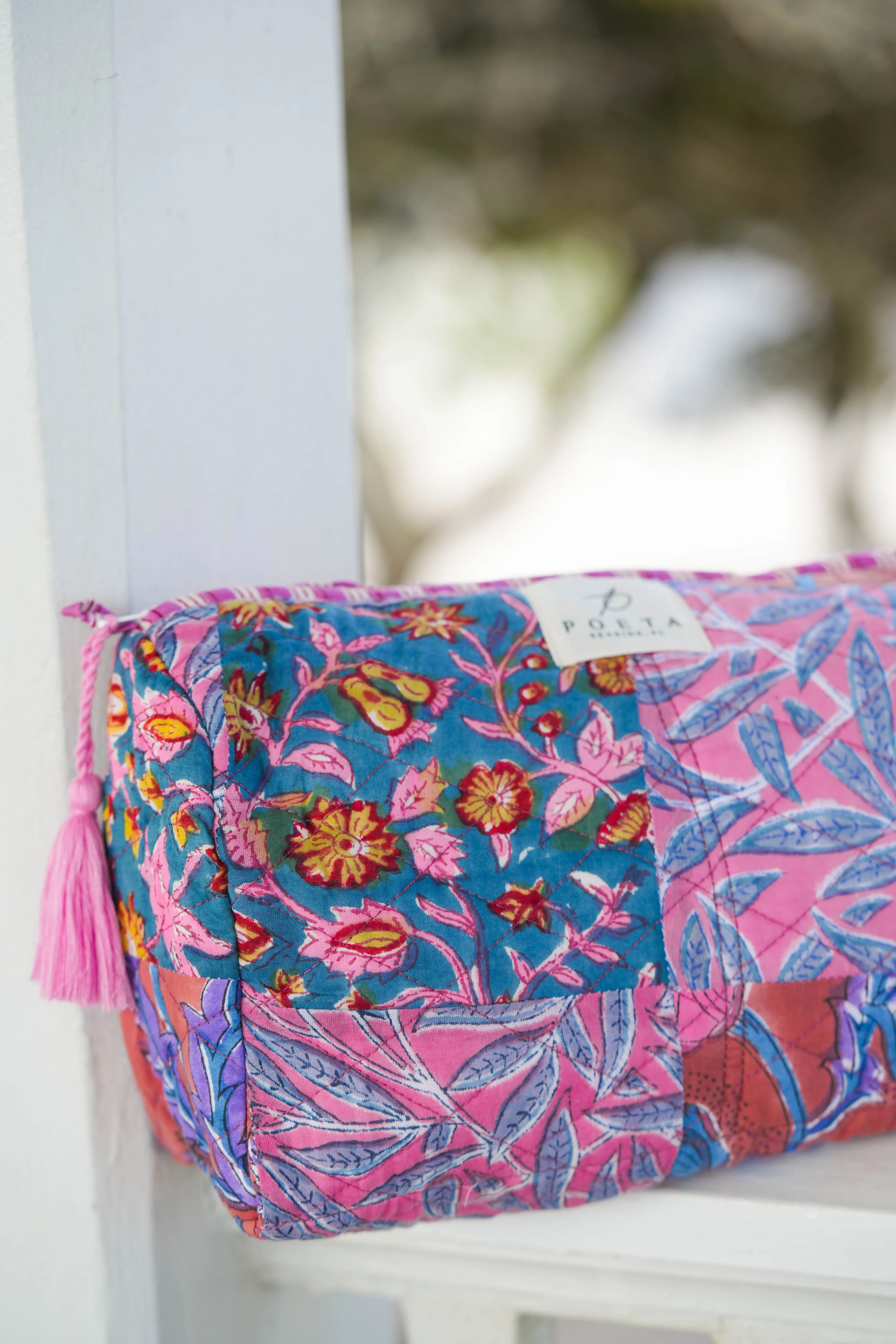 Purple Jungle Patchwork Cosmetic Bag