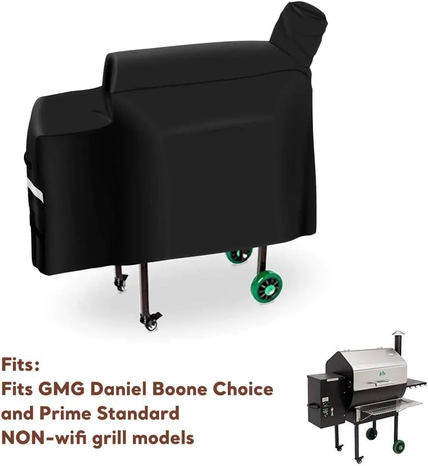 QuliMetal DB Grill Cover for Green Mountain Grill Daniel Boone Choice and Prime Standard Grills, Anti-UV & Waterproof, Heavy Duty Patio BBQ Grill Cover, 53.5 x 19.7 x 25 Inches