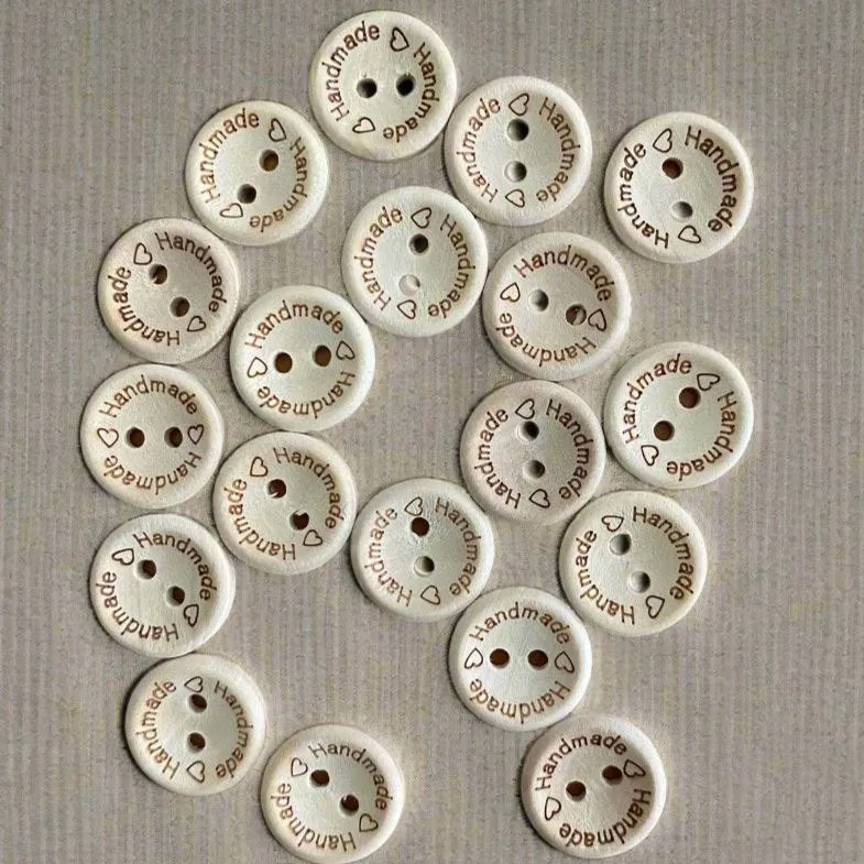 "Handmade" wooden buttons
