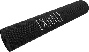 Rae Dunn Yoga Mat - High Density Foam Exercise and Fitness Mat for Workout or Stretching - Dual Sided Non Slip Cushion Grip - Portable, Travel Friendly - Use at Home, Gym, Yoga Studio, Pilates