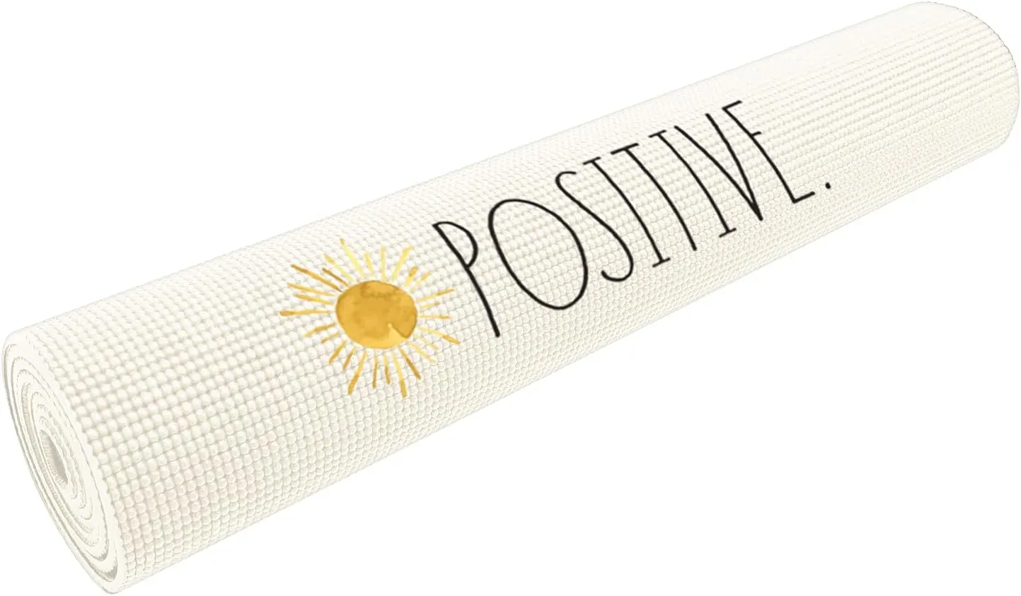 Rae Dunn Yoga Mat - High Density Foam Exercise and Fitness Mat for Workout or Stretching - Dual Sided Non Slip Cushion Grip - Portable, Travel Friendly - Use at Home, Gym, Yoga Studio, Pilates