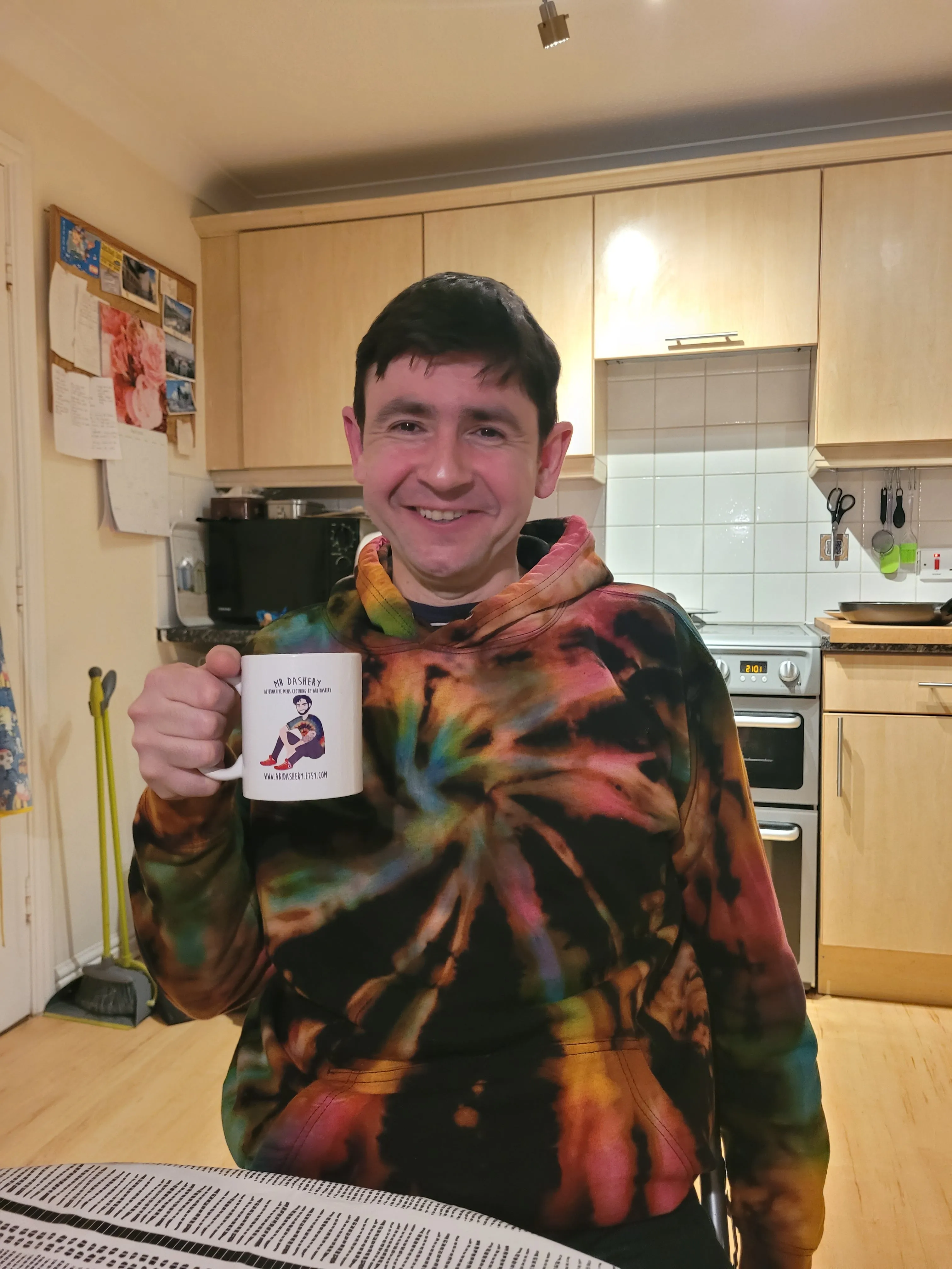 Rainbow Bleach Logo Hoodie UK Hand Dyed Unisex
