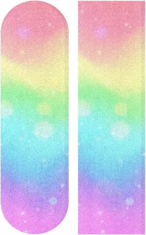 Rainbow Color Tie Dye Swirl Skateboard Grip Tape Anti Slip Longboard Scooter Griptape Sand Paper Sheet Sticker 9" x 33"