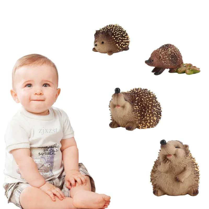Realistic Jungle Forest Hedgehog 4PCS Toy for Children