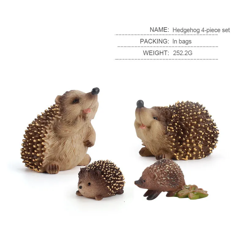 Realistic Jungle Forest Hedgehog 4PCS Toy for Children
