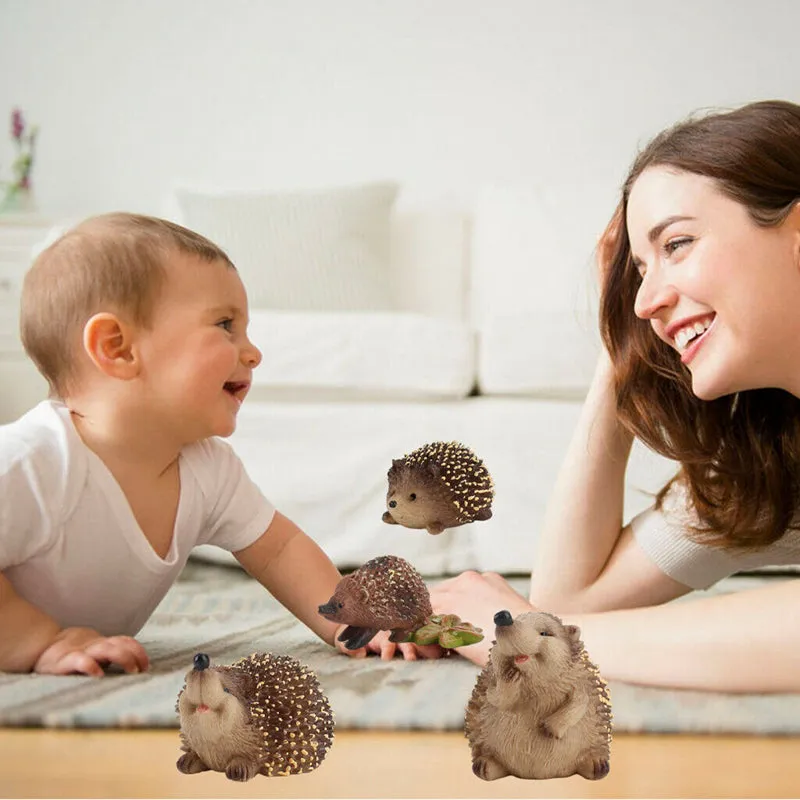 Realistic Jungle Forest Hedgehog 4PCS Toy for Children