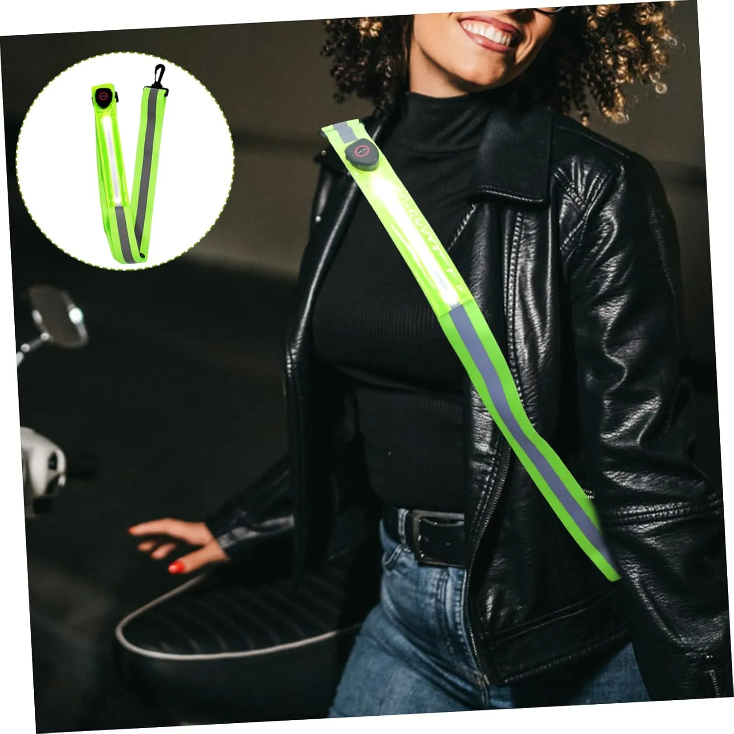 Reflective Belt Outdoor Reflective Bands Wristbands Reflector Bike Light Belt Neon Night Bicycle LED