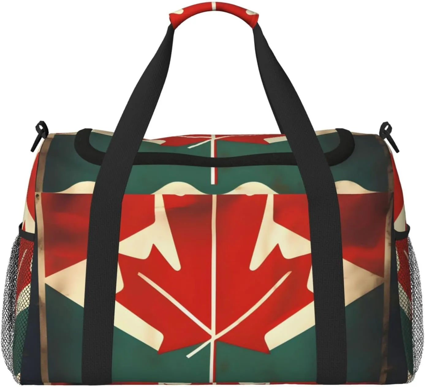 Retro Canada Flag print Carry on Bag Underseat forTraveling Personal Item Bag Travel Duffel Bag Gym Bag for Women Men