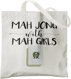 Retro Canvas Tote Bags for Women, Mahjong Gifts, Gifts for Mahjong Lovers