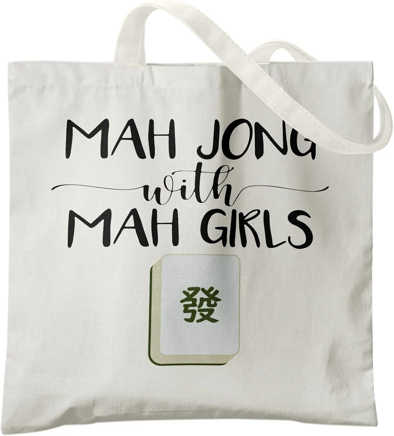 Retro Canvas Tote Bags for Women, Mahjong Gifts, Gifts for Mahjong Lovers