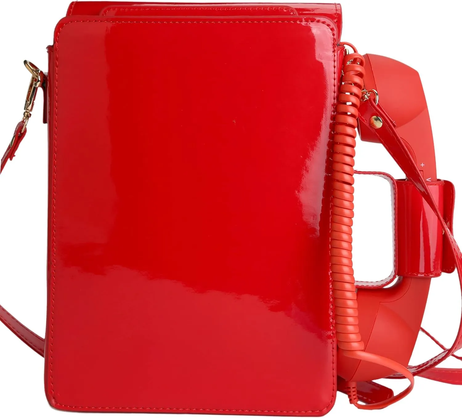 Retro dial telephone Crossbody Shoulder Bag,Pu Movable microphone Purse for Women
