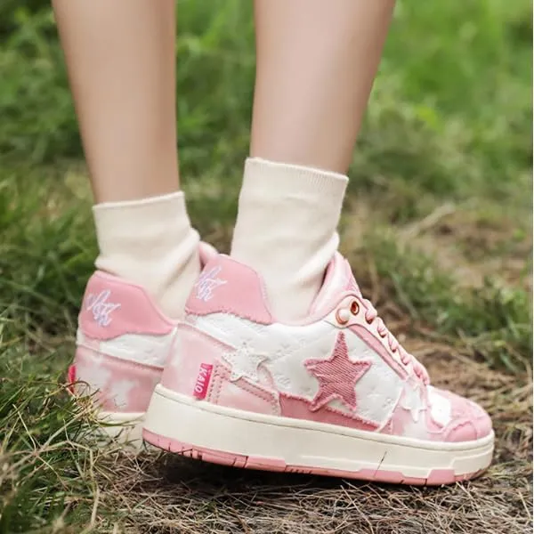 Retro Star Platform Shoes Vintage Chunky Sneakers for Women Men Trendy Casual Aesthetic Y2k Skate Shoes