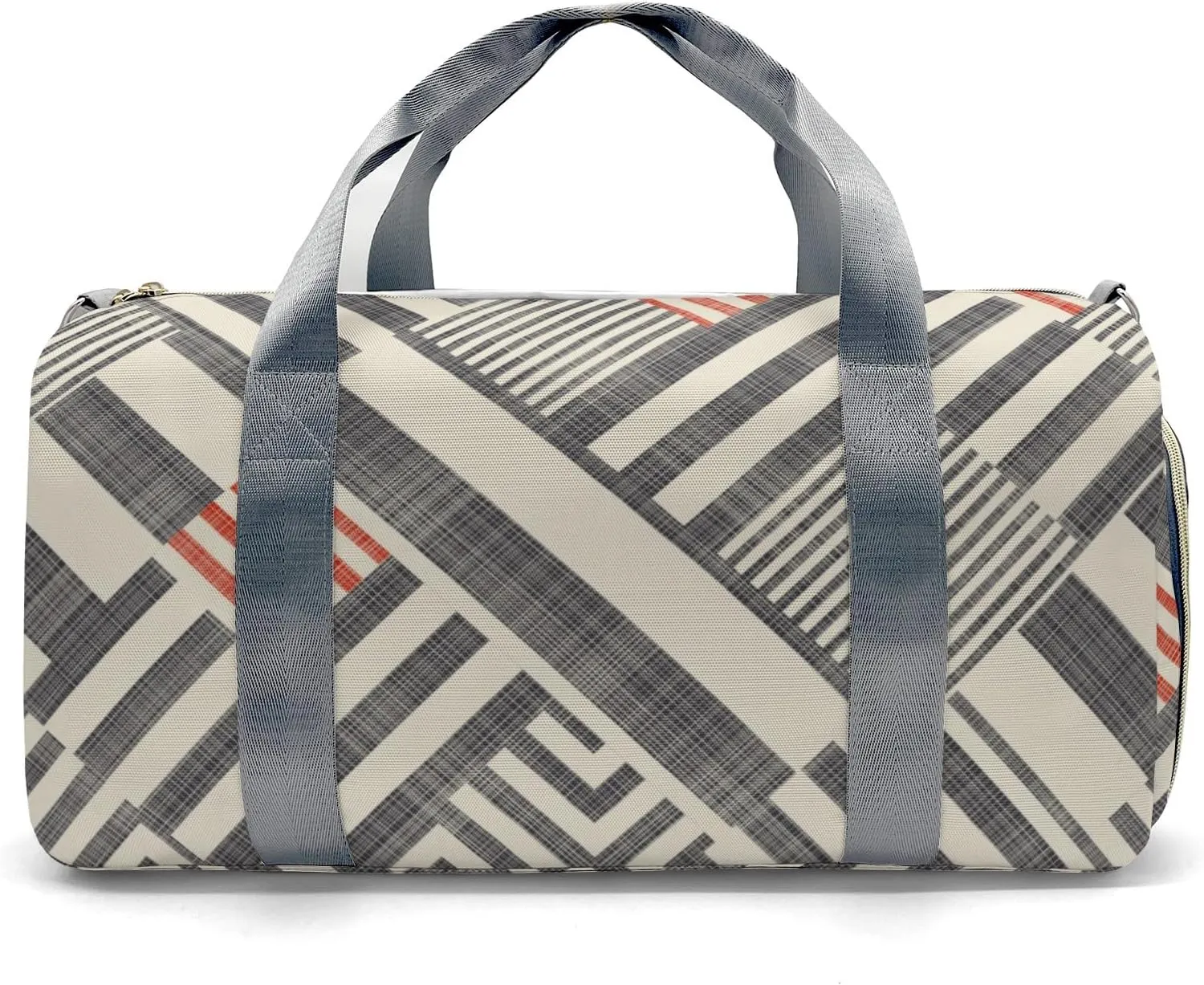 Retro Stripe Personalized Duffel Bag with Name Custom Travel Bag for Woman Men Sports Gym Dance Bags Wet Dry Pockets Shoes Compartment Overnight Weekend Bag