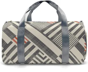 Retro Stripe Personalized Duffel Bag with Name Custom Travel Bag for Woman Men Sports Gym Dance Bags Wet Dry Pockets Shoes Compartment Overnight Weekend Bag