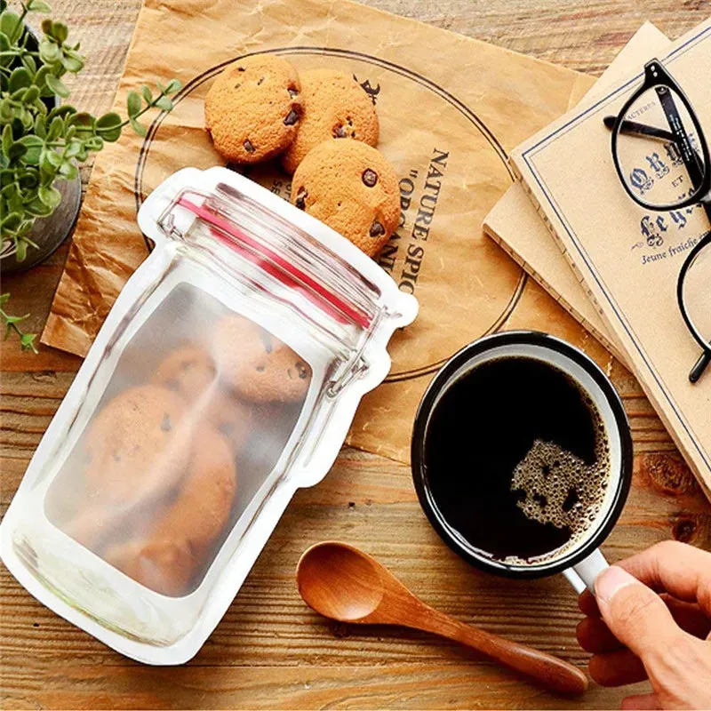 Reusable Mason Jar Bottles Bags Nuts Candy Cookies Bag Seal Fresh Food