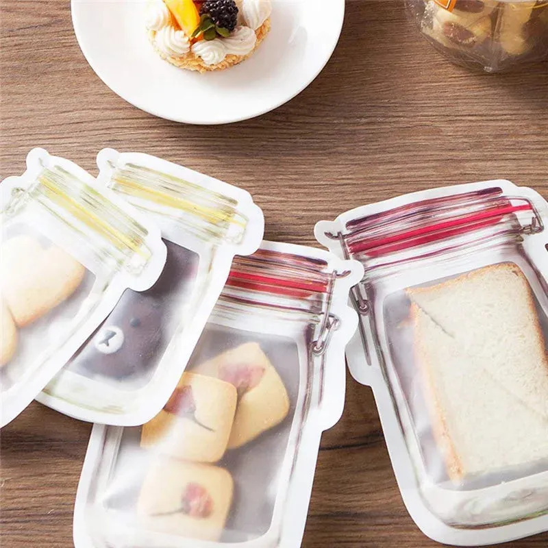 Reusable Mason Jar Bottles Bags Nuts Candy Cookies Bag Seal Fresh Food