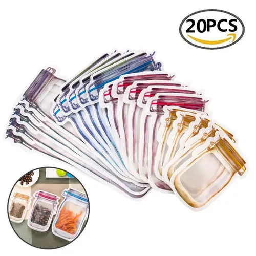 Reusable Mason Jar Bottles Bags Nuts Candy Cookies Bag Seal Fresh Food
