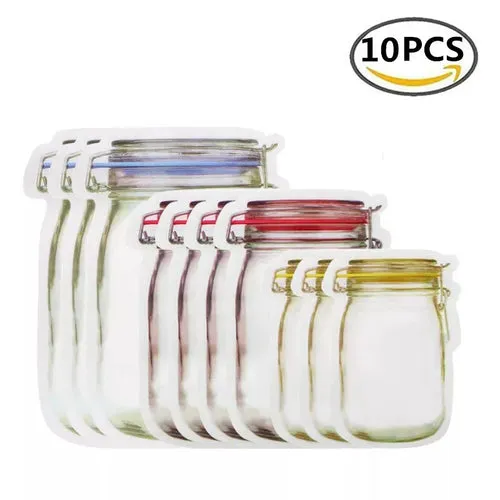 Reusable Mason Jar Bottles Bags Nuts Candy Cookies Bag Seal Fresh Food