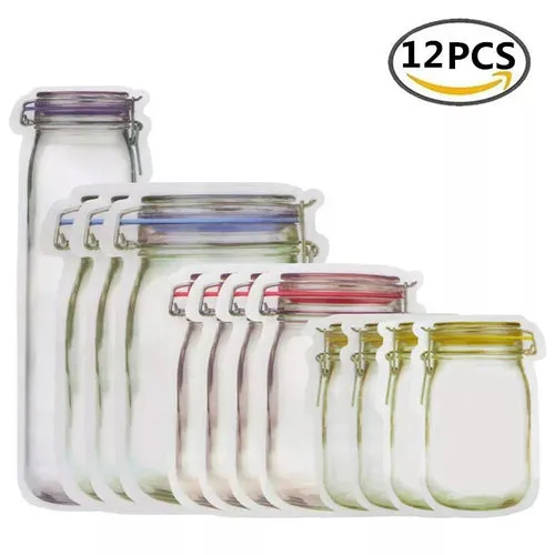 Reusable Mason Jar Bottles Bags Nuts Candy Cookies Bag Seal Fresh Food