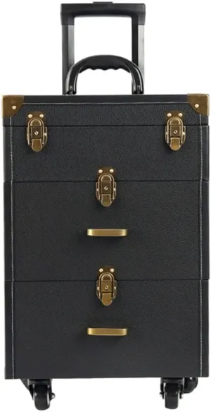 Rolling Luggage Makeup Kit​​​Beauty Suitcase Wheeled Cosmetic Bag Nail Art Tattoo Trolley Bag(D)