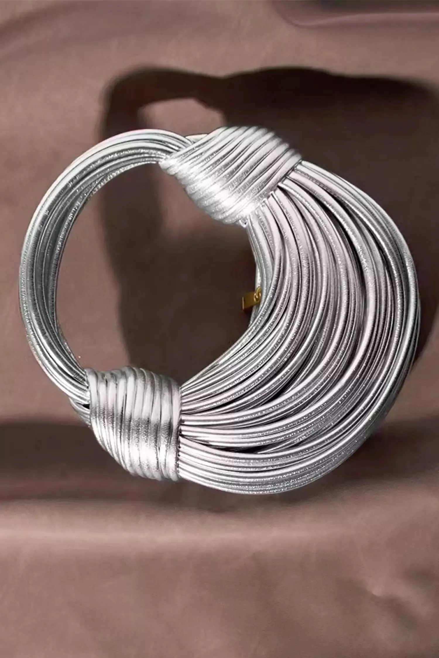 Rosa Silver PU Knotted Bag