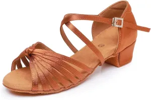 Rosefinch Girls Latin Dancing Shoes Low Heel Kids Salsa Ballroom Dance Shoes for Girls