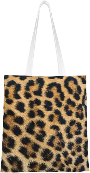 Rough Leopard print print Canvas Tote Bag for Women,Womens Purse Handbags for Travel Beach Nurse College Gift