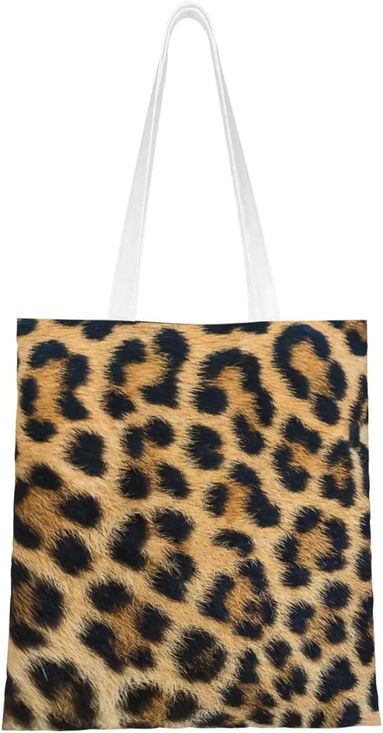 Rough Leopard print print Canvas Tote Bag for Women,Womens Purse Handbags for Travel Beach Nurse College Gift