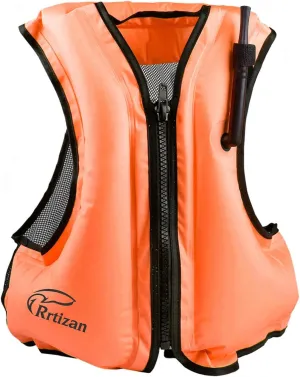 Rrtizan Inflatable Snorkel Vest for Adult, Travel Snorkeling Vest for Swimming, Snorkeling, Paddleboarding, Swim Vest Adult Suitable for 90-220lbs